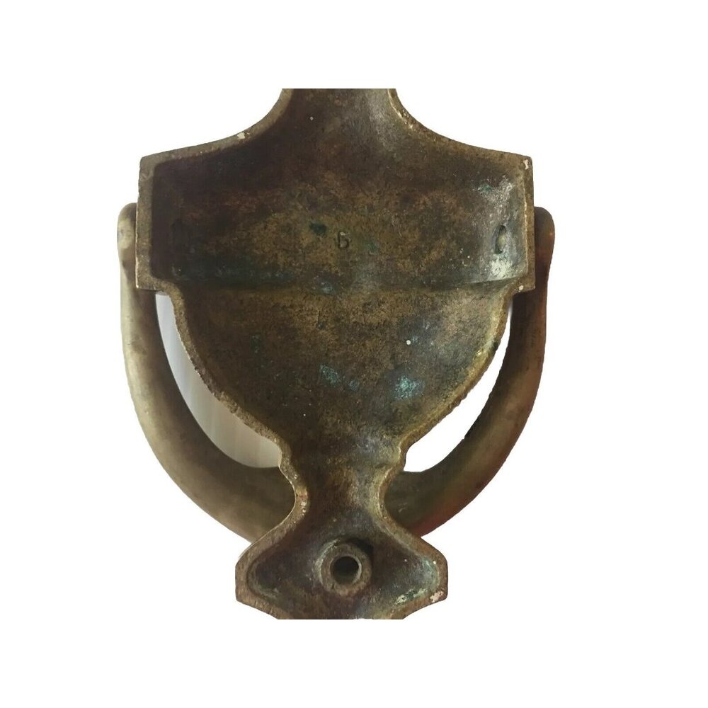 Vintage Brass Door Knocker Solid Engravable Colonial Classic Design 7.5" x 3.5" - Picture 6 of 12